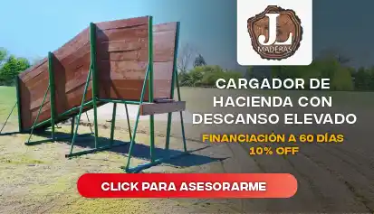 Cargador de hacienda JL Maderas con descanso elevado con botón_1