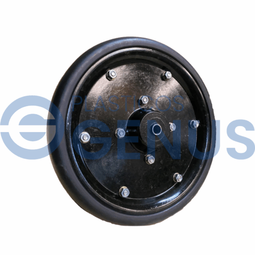 Rueda pisa grano 2x12 pulgadas. Pasante