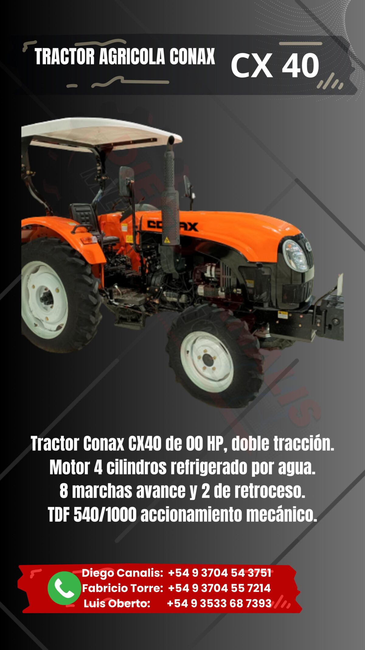 Tractor Conax CX40, 40hp.
