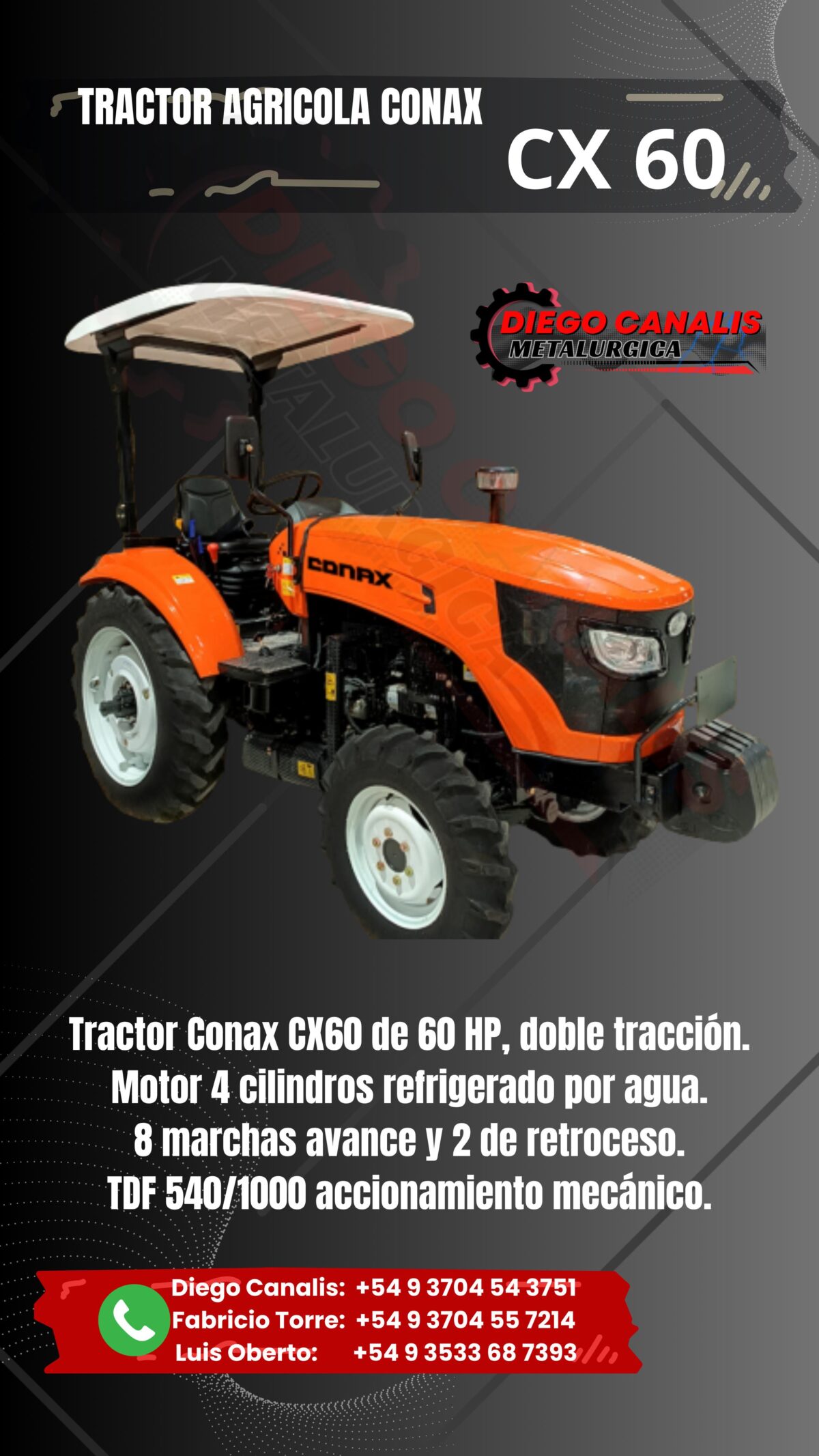 Tractor Conax CX60, 60hp.