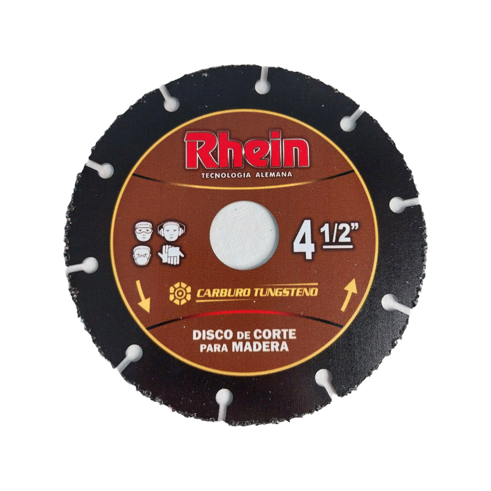 Disco de corte de tunsteno para madera de 4.5 y 7 pulg.